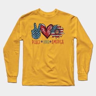 Peace love america Long Sleeve T-Shirt